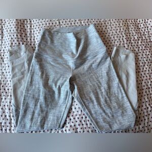 Lululemon heathered cropped grey mesh leggings